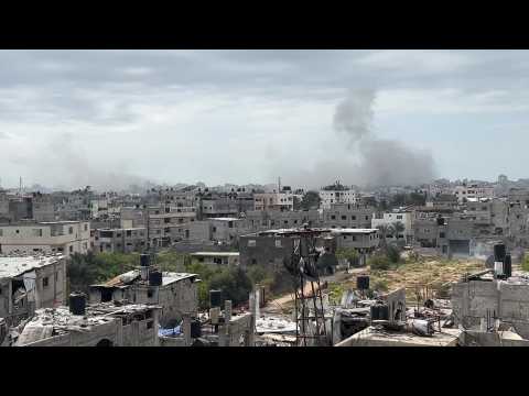 Smoke rises after Israeli strike in Gaza City