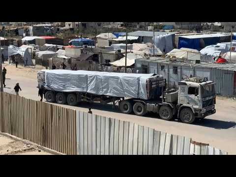 Aid trucks enter Rafah as Guterres visits Egyptian border area