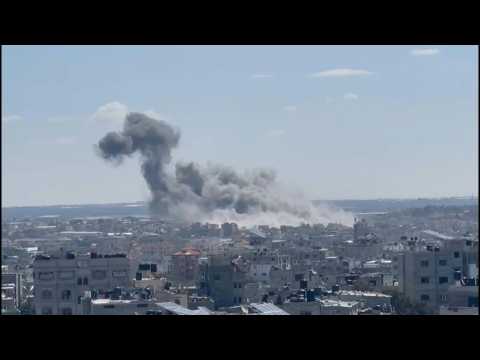 Smoke billows over southern Gaza's Rafah after Israeli strikes