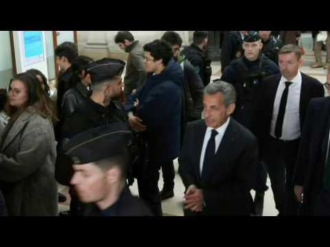 Former French President Sarkozy arrives for verdict in "Bygmalion" case