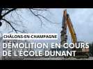 L'école Henri-Dunant en cours de démolition à Châlons-en-Champagne