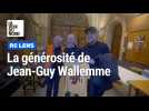 Lens-Fribourg : avant le match, Jean-Guy Wallemme vient à la distribution alimentaire des Robin des rues