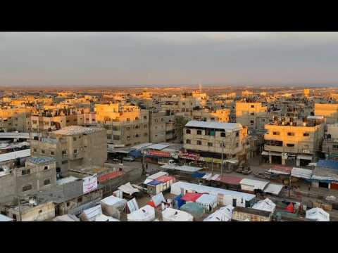 Rafah skyline after overnight Israel operation that killed over 50 people