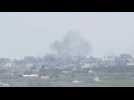 Smoke over southern Gaza, seen from Israel