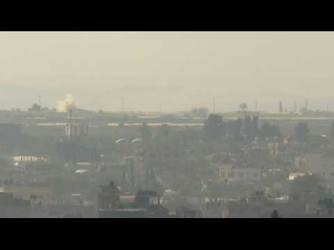 Smoke billows as strikes hit Gaza's Rafah