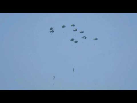 Aircraft parachute more humanitarian aid into the Gaza Strip