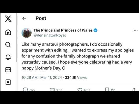 Princess of Wales apologises over edited photo on X