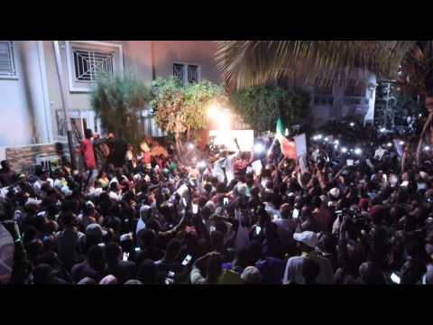 Senegalese celebrate outside Ousmane Sonko's home following his release