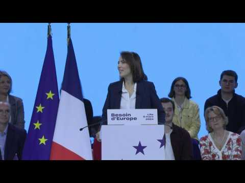 Valérie Hayer, Macron's candidate for the European Parliament, holds first rally