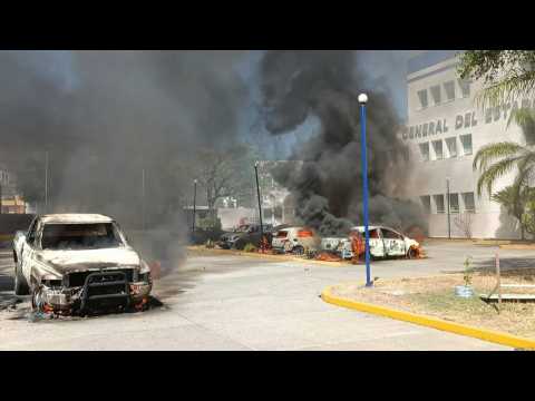 Vehicles on fire outside Mexican prosecutor's office over student death