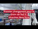 VIDÉO. À Saint-Malo, le voilier cargo Grain de Sail II charge ses premières marchandises