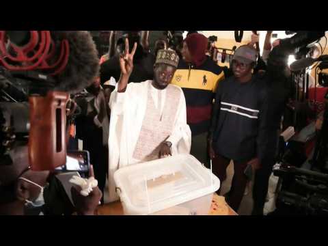 Senegal's anti-establishment candidate Bassirou Diomaye Faye votes