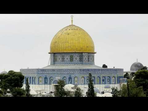 View of the Dome of the Rock as Muslims head for Friday prayers during Ramadan