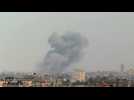 Smoke rises after strikes on Rafah, southern Gaza