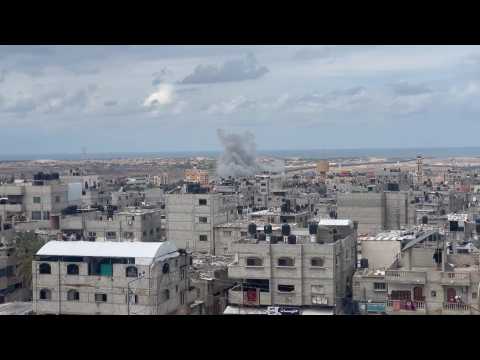 Smoke in Gaza's Rafah after strike