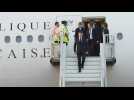 French President Emmanuel Macron arrives in French Guiana for a two-day visit