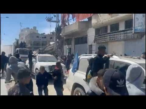 UN convoy carrying medical aid for Al-Ahli hospital arrives in Gaza City