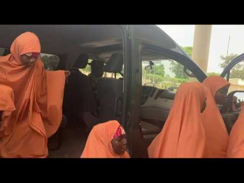 Released Nigerian schoolchildren arrive at Kaduna Government House