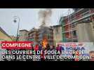 Manifestation des ouvriers de Sogea sur un chantier à Compiègne