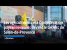 Salon-de-Provence : les agriculteurs de la Confédération paysanne réunis devant le Leclerc