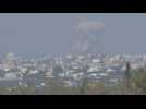 Smoke rises after explosion in southern Gaza Strip
