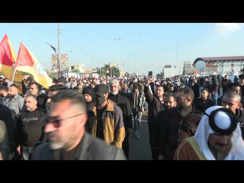 Funeral of Iraqi pro-Iran commander killed in US strike in Baghdad