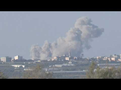Smoke billows after explosion in southern Gaza Strip