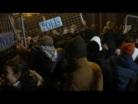 Protesters scuffle with police in Turkey's earthquake hit Hatay