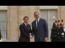 French President Macron welcomes Serbian counterpart