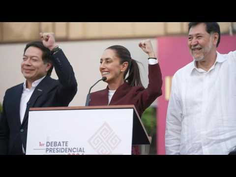 Mexican presidential candidate Sheinbaum arrives ahead of first debate