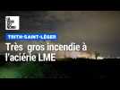 Un important incendie a l'aciérie LME de Trith-Saint-Léger
