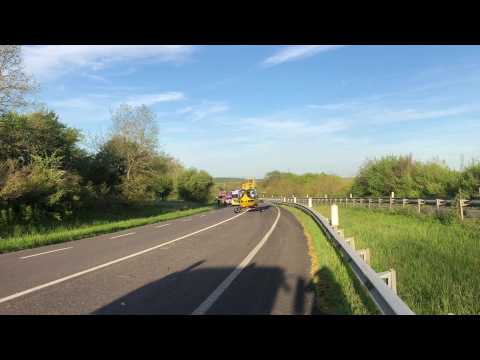 Le départ de l'hélicoptère vers le CHU de Poitiers suite à l'accident du motard survenu sur la RN141