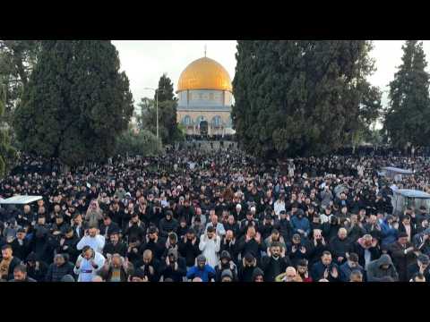 Morning prayers at Jerusalem's Al-Aqsa as Eid starts