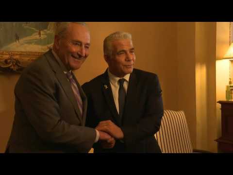 US Senate Majority Leader Chuck Schumer meets Israel opposition leader Yair Lapid