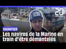 La Meuse, ex-pétrolier-ravitailleur de la Marine nationale, est en train d'être démantelé