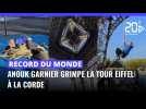 Record du monde : Anouk Garnier grimpe la tour Eiffel à la corde