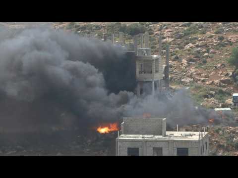 Smoke billows amid settler attacks on West Bank village