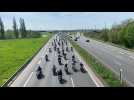 Manifestation des motards en colère sur l'autoroute A1 à LILLE