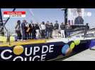 VIDÉO. Vendée Globe : Le bateau du skipper Manuel Cousin inauguré aux Sables-d'Olonne