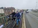 Manifestation des cyclistes pour un meilleur aménagement du pont entre Margny et Compiègne