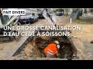 Une canalisation d'eau cassée avenue de Reims à Soissons