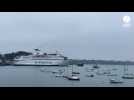 VIDÉO. Le ferry Bretagne largue une dernière fois les amarres depuis Saint-Malo vers l'Angleterre