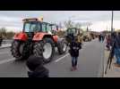 Des tracteurs en grand nombre sur le pont de l'Europe à Strasbourg