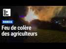 Feu de colère des agriculteurs à Roncq