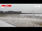 VIDÉO. À Trouville-sur-Mer, la plage est devenue blanche avec la neige