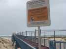 Tempête Caetona sur le bassin d'Arcachon : dans le vent sur la plage de la Salie sud à La Teste-de-Buch