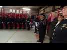 La remise de médailles aux sapeurs-pompiers lors de la cérémonie de la Sainte-Barbe à la caserne de Montreuil-sur-Mer.