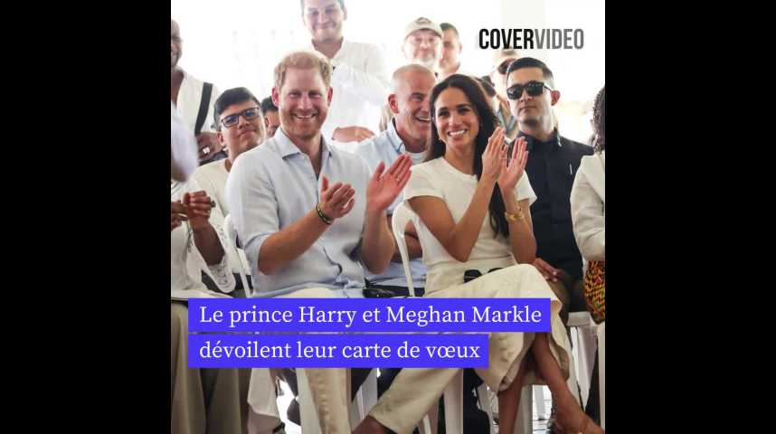 Le prince Harry et Meghan Markle présentent leur carte de vSux, on aperçoit leurs enfants