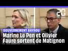 Réactions de Marine Le Pen et d'Olivier Faure à leur sortie de Matignon