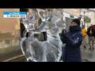 VIDÉO. Quand la sculpture sur glace s'invite dans le centre-ville de La Flèche